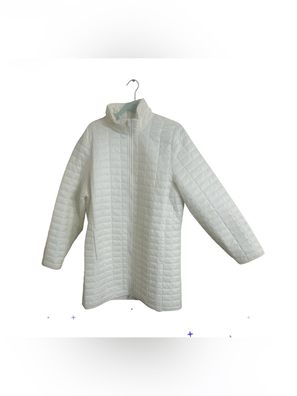 Avia White Quilted Stand-Collar Puffer Jacket